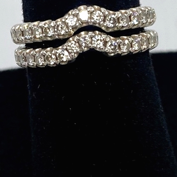 Neil Lane 14k White Gold Contour Diamond Bands-Signed ❤️ SALE - Picture 2 of 15